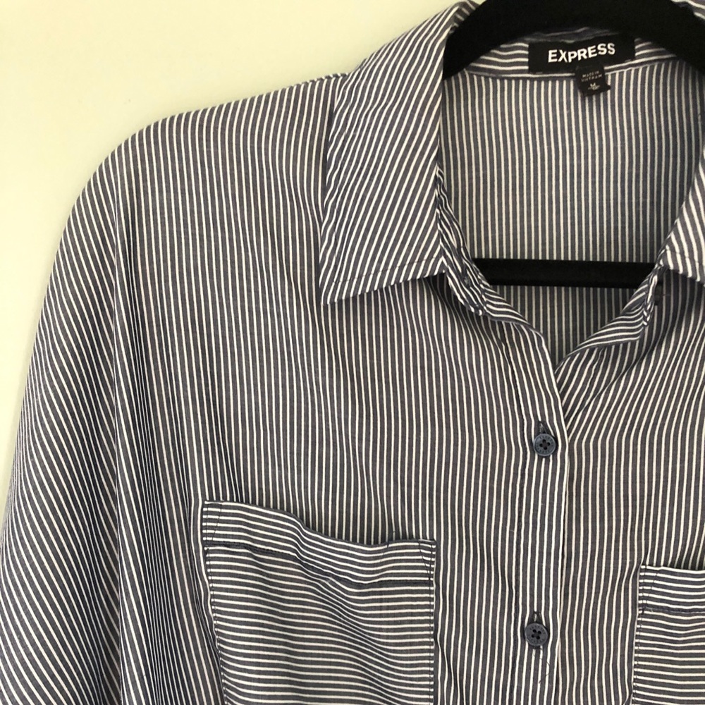 Striped Button-Up Blouse